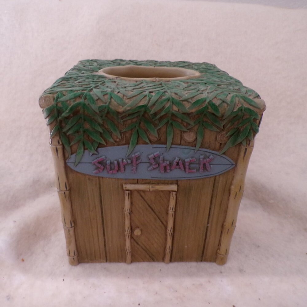 BARGAIN Tissue Box Cover Holder Tiki Hut Surf Shack Tropical Grass